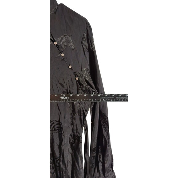 ZARA Black Zebra Print Diamonte Button Thigh Split Midi Dress Size L NWT - Picture 5 of 16